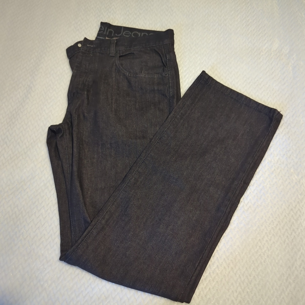 Calvin Klein Jeans Black Straight Cut Leg 100% Cotton Men's Size 34